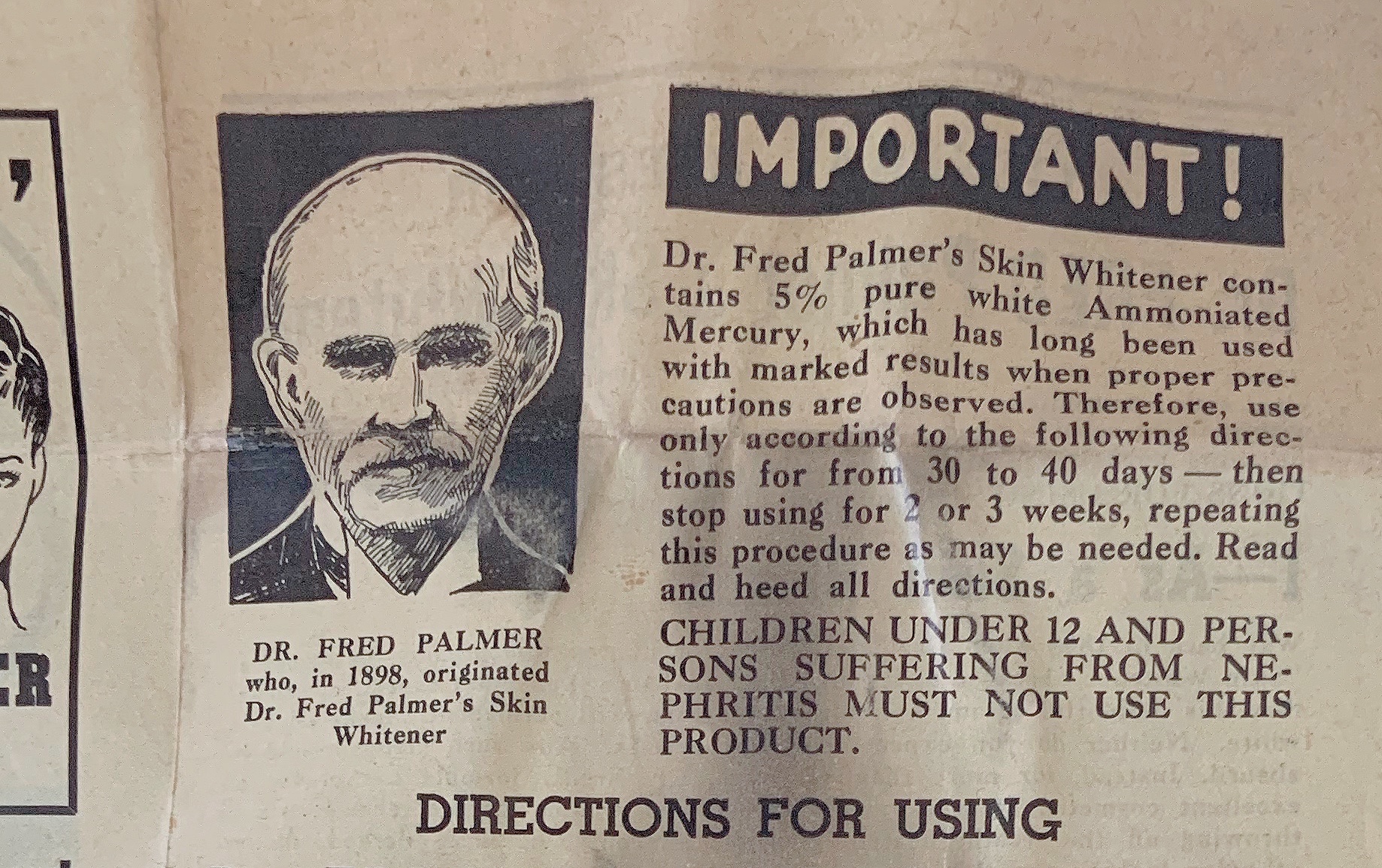 The History of Dr. Fred Palmer’s Skin Whitener